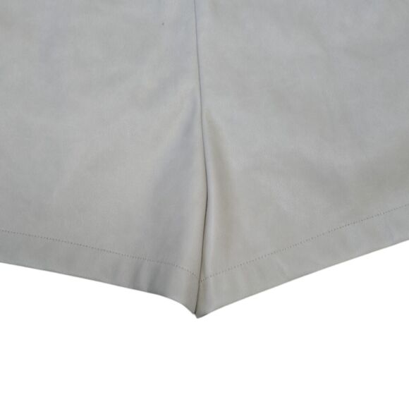 NWT 7‎ For All Mankind Camel Tan Vegan Leather Shorts Size Large Neutral Minimal - Picture 11 of 12